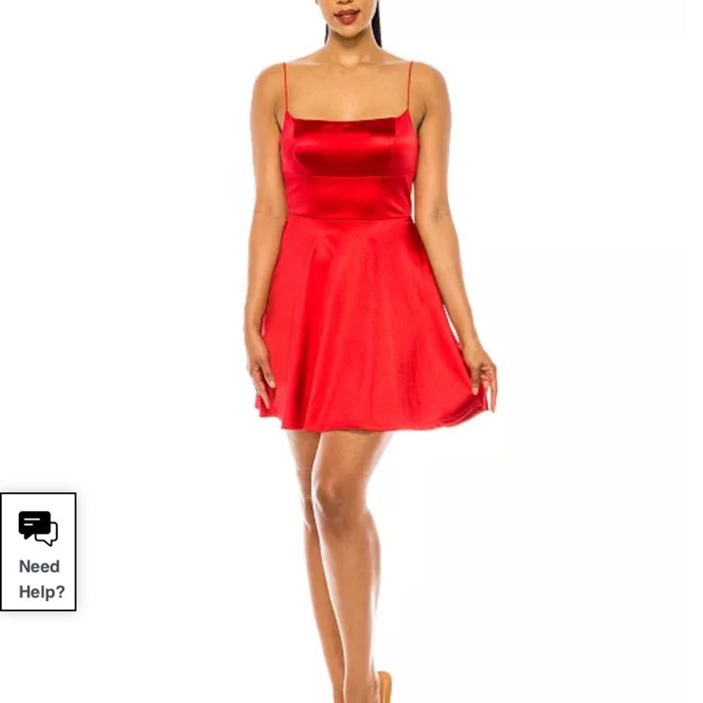 NWT B DARLIN Red Party Dress Large Satin